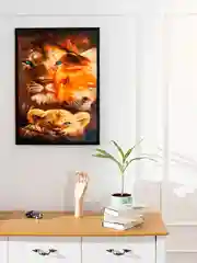 Картина по номерам на холсте с подрамником 40*50 "Львиная семья"