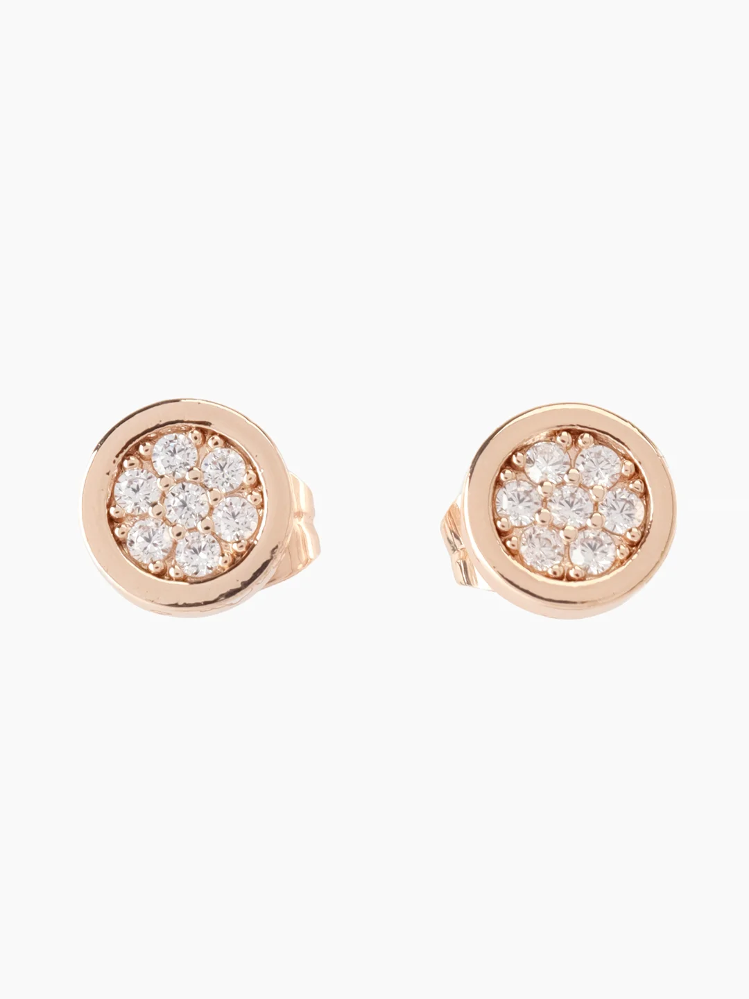Золотой сережки-гвоздики Swarovski, серьги сваровский, серьги с кристаллами