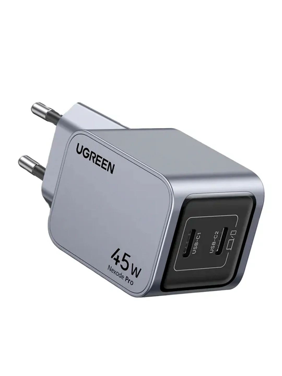 Серый сетевое зарядное устройство UGREEN X707 Nexode Pro 45W USB-C+USB-C PD GaN Tech Charger
