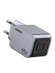 Серый сетевое зарядное устройство UGREEN X707 Nexode Pro 45W USB-C+USB-C PD GaN Tech Charger