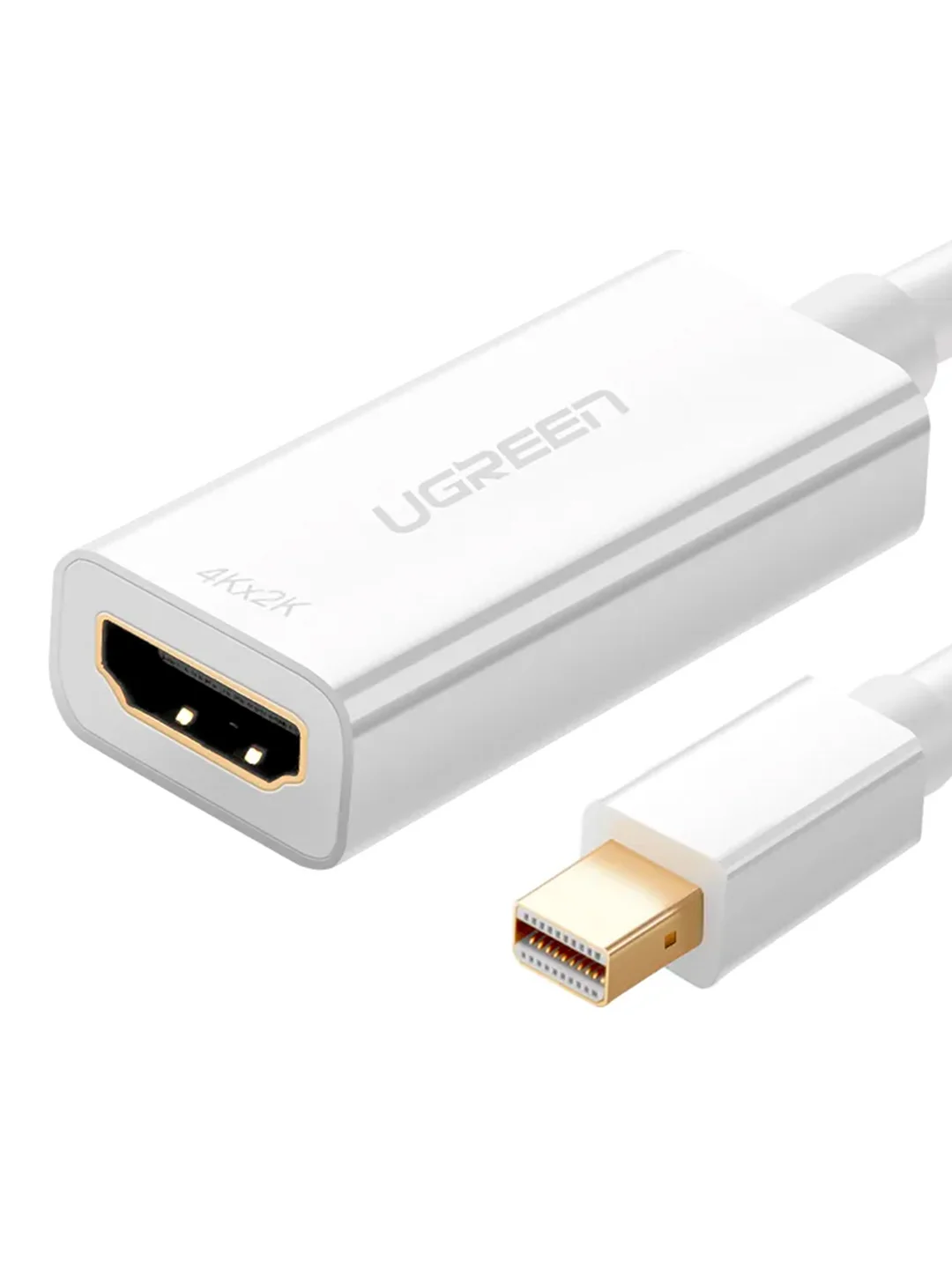 Белый конвертер UGREEN MD112 (10460) Mini DP to HDMI Female Converter 1080P. Цвет: белый
