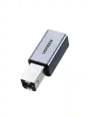 Серый адаптер UGREEN US382 (20120) USB2.0 USB-C/F to USB2.0 B/M Adapter Aluminum Case.