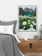 Картина по номерам на холсте с подрамником 40*50, "Альпийская ромашка"