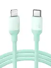 Зеленый кабель UGREEN US387 (20308) USB-C to Lightning Silicone Cable. Длина 1 м. Цвет: зеленый
