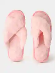 Конфетный тапочки домашние женские, меховые, пушистые, открытые