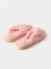 Конфетный тапочки домашние женские, меховые, пушистые, открытые