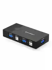 Черный переключатель UGREEN CM595 (30357) 2-Port USB KVM Switch Box ABS Case. Цвет: черный