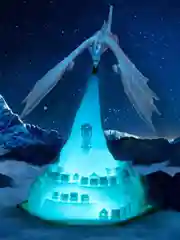Ночной светильник "Дракон на башне", синий, ночник