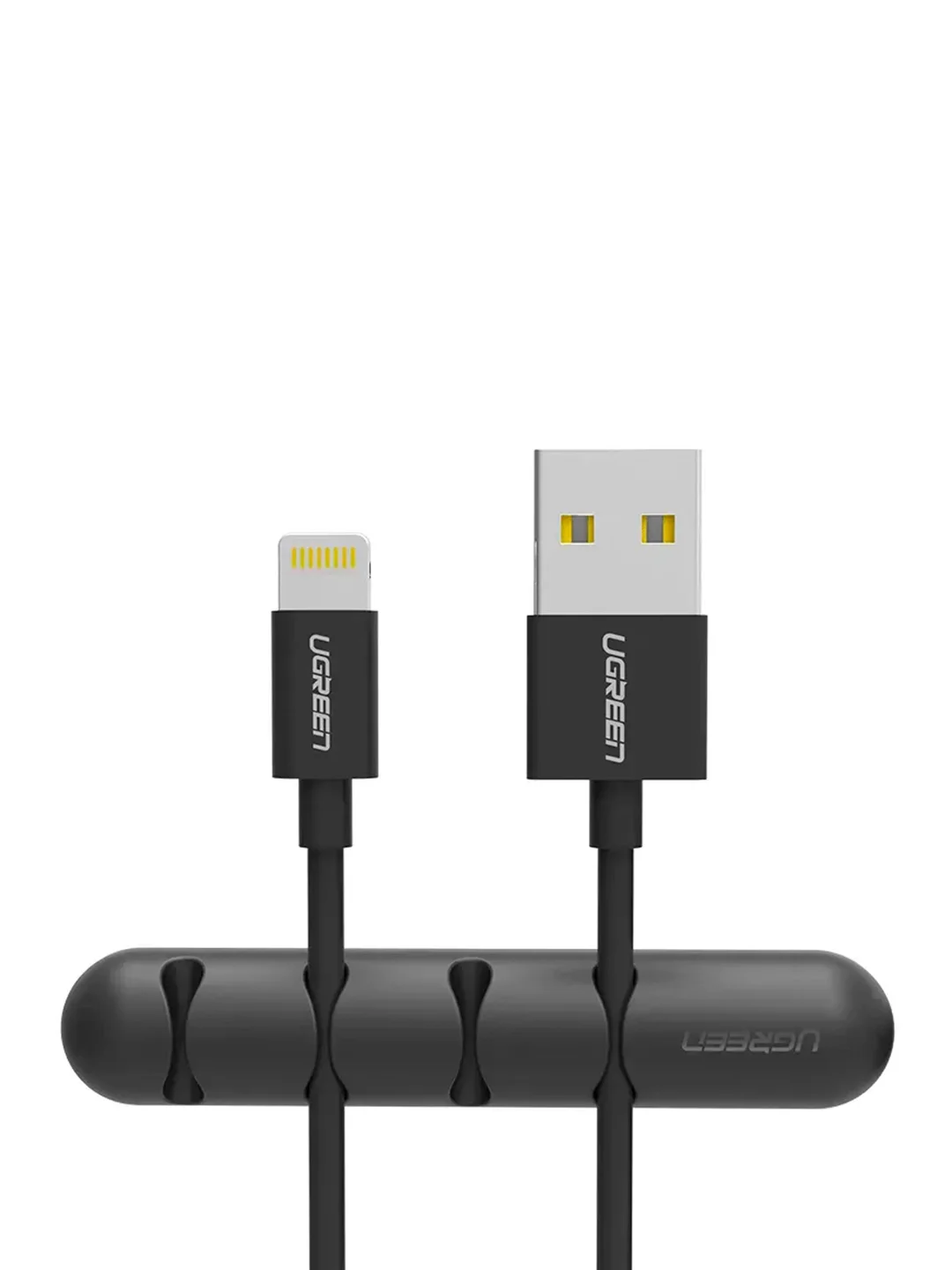 Черный органайзер для кабелей  UGREEN LP114 (30762) Cable Organizer 4 слота 2 шт/упаковке.
