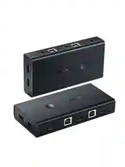 Черный переключатель UGREEN CM200 (50744) HDMI Switch Box 2 In 1 Out KVM Switching. Цвет: черный