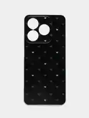 Черный силиконовый чехол на Realme C63 / Реалми C63 прозрачный, с принтом, защита камеры