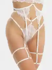 Белый комплект эротического нижнего белья, кружевное белье