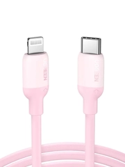 Кабель UGREEN US387 (60625)  USB-C to Lightning Silicone Cable.  Длина 1 м. Цвет: розовый