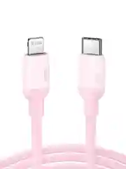 Розовый кабель UGREEN US387 (60625)  USB-C to Lightning Silicone Cable.  Длина 1 м. Цвет: розовый