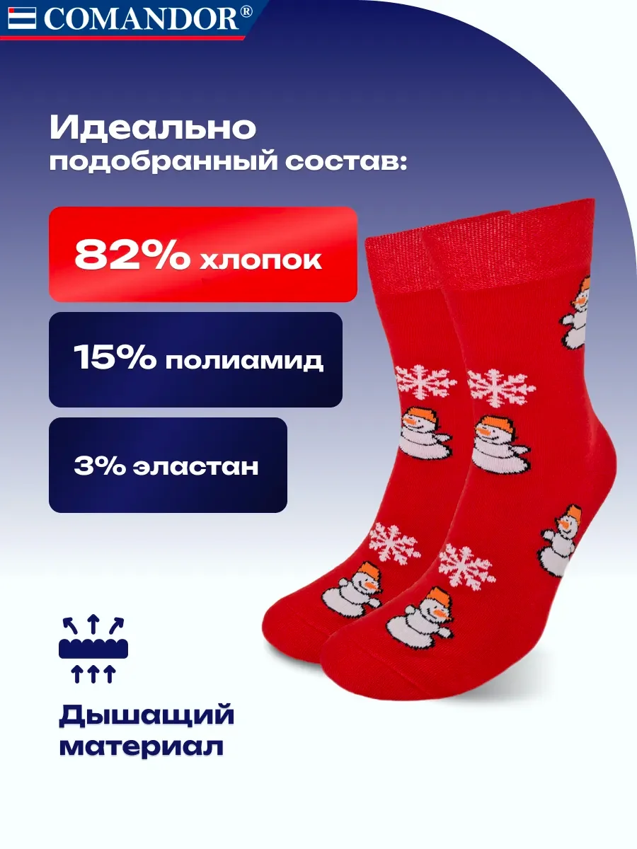 Красный носки новогодние