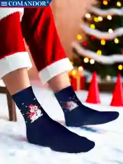 Темно-синий носки новогодние