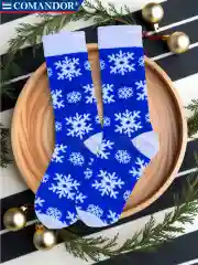 Синий носки новогодние