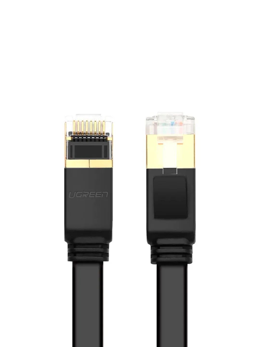 Черный кабель UGREEN NW106 (11276) Cat 7 U/FTP Lan Cable Flat Design. Длина: 1,5м. Цвет: черный