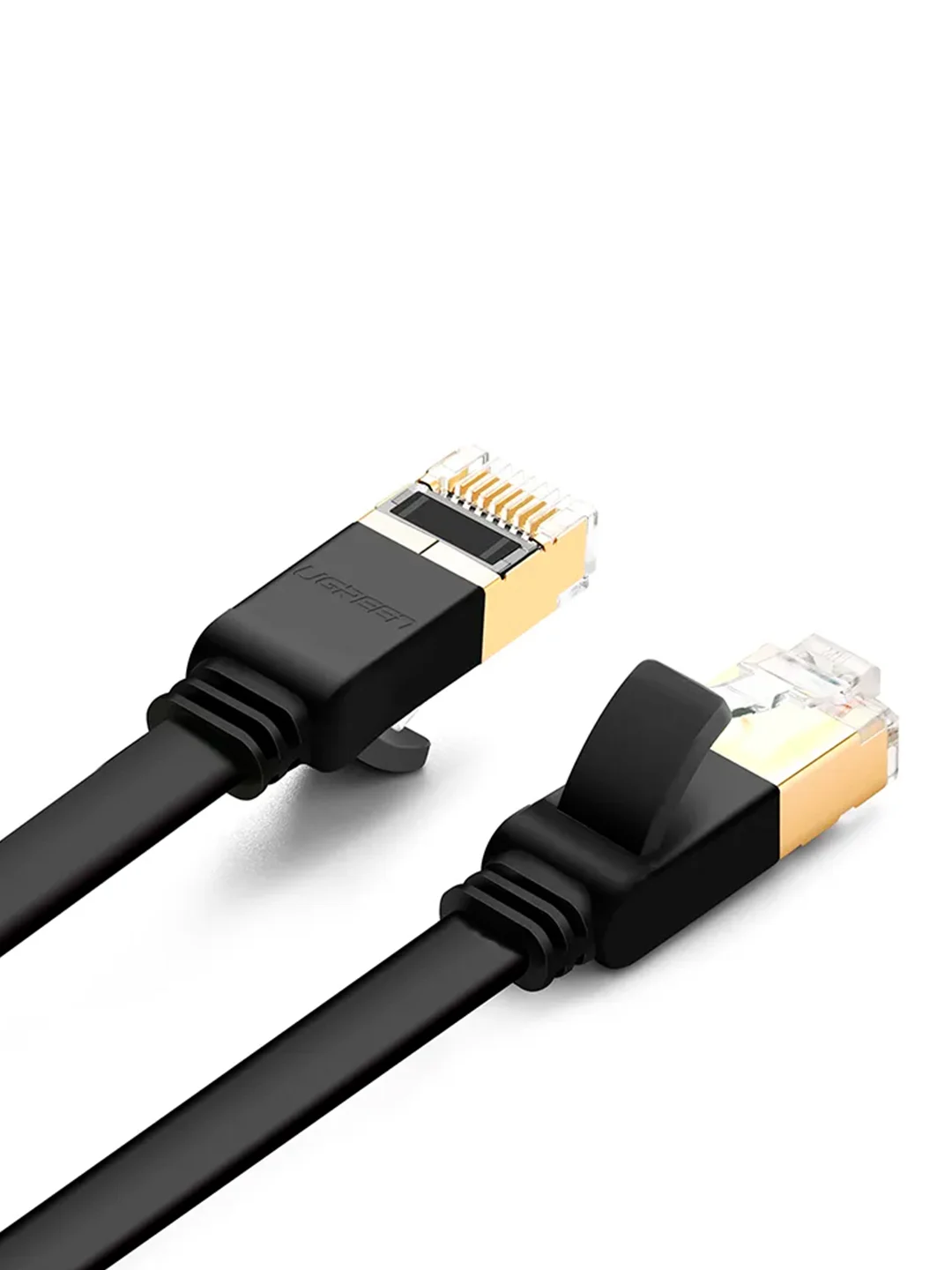 Черный кабель UGREEN NW106 (11276) Cat 7 U/FTP Lan Cable Flat Design. Длина: 1,5м. Цвет: черный