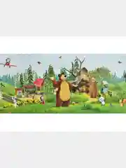 Бордюр для обоев "Маша и медведь", ширина 13,5 см, длина 14 м