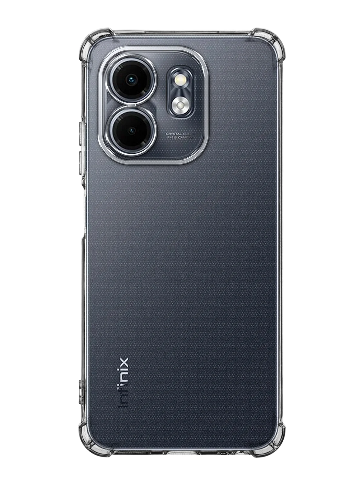Прозрачный чехол для Infinix Smart 9, HOT 50i противоударный силиконовый BROSCORP с углами, карманом