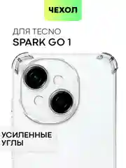 Чехол для Tecno SPARK Go 1 противоударный силиконовый BROSCORP с защитой углов, карманом