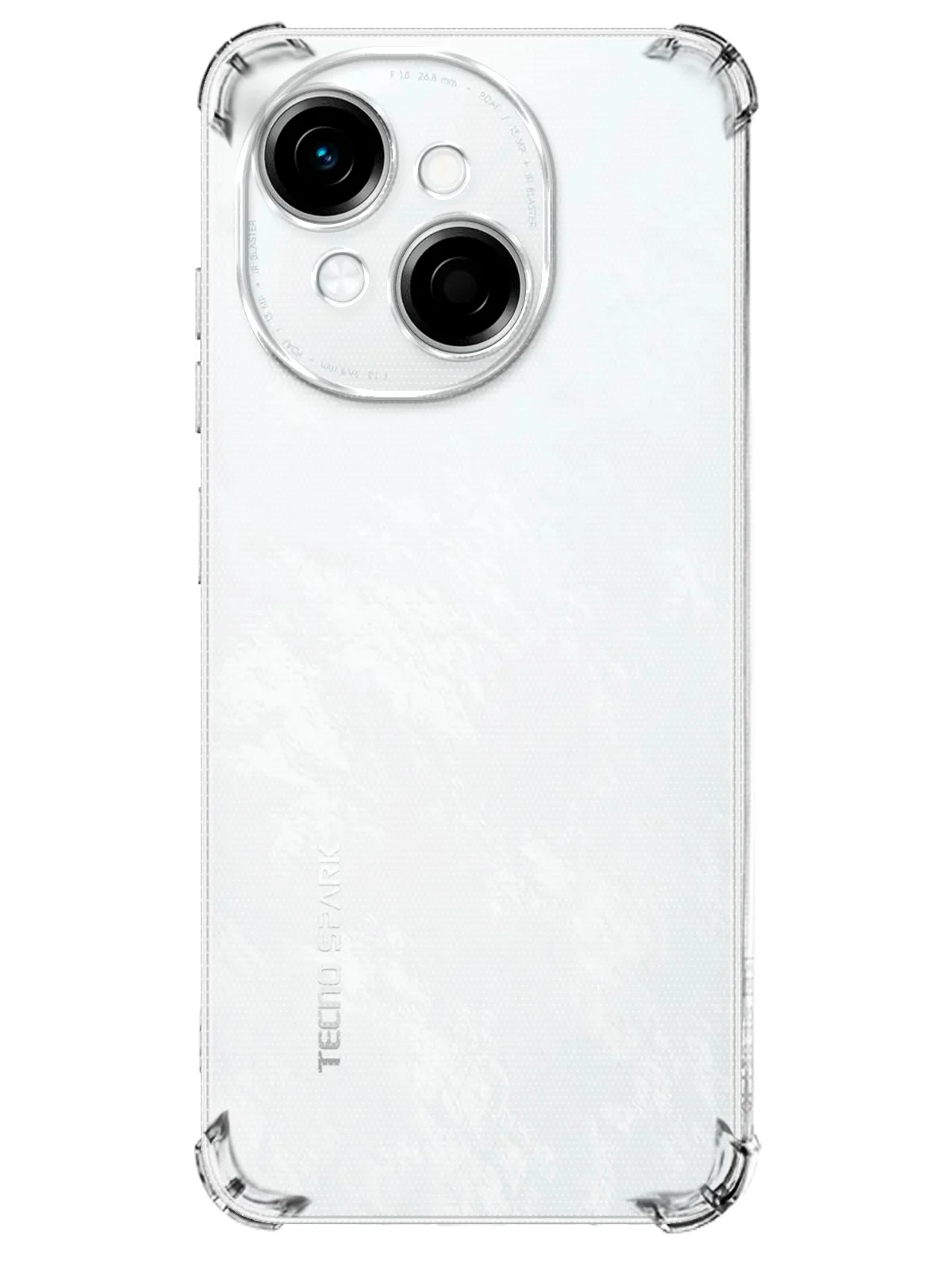 Прозрачный чехол для Tecno SPARK Go 1 противоударный силиконовый BROSCORP с защитой углов, карманом