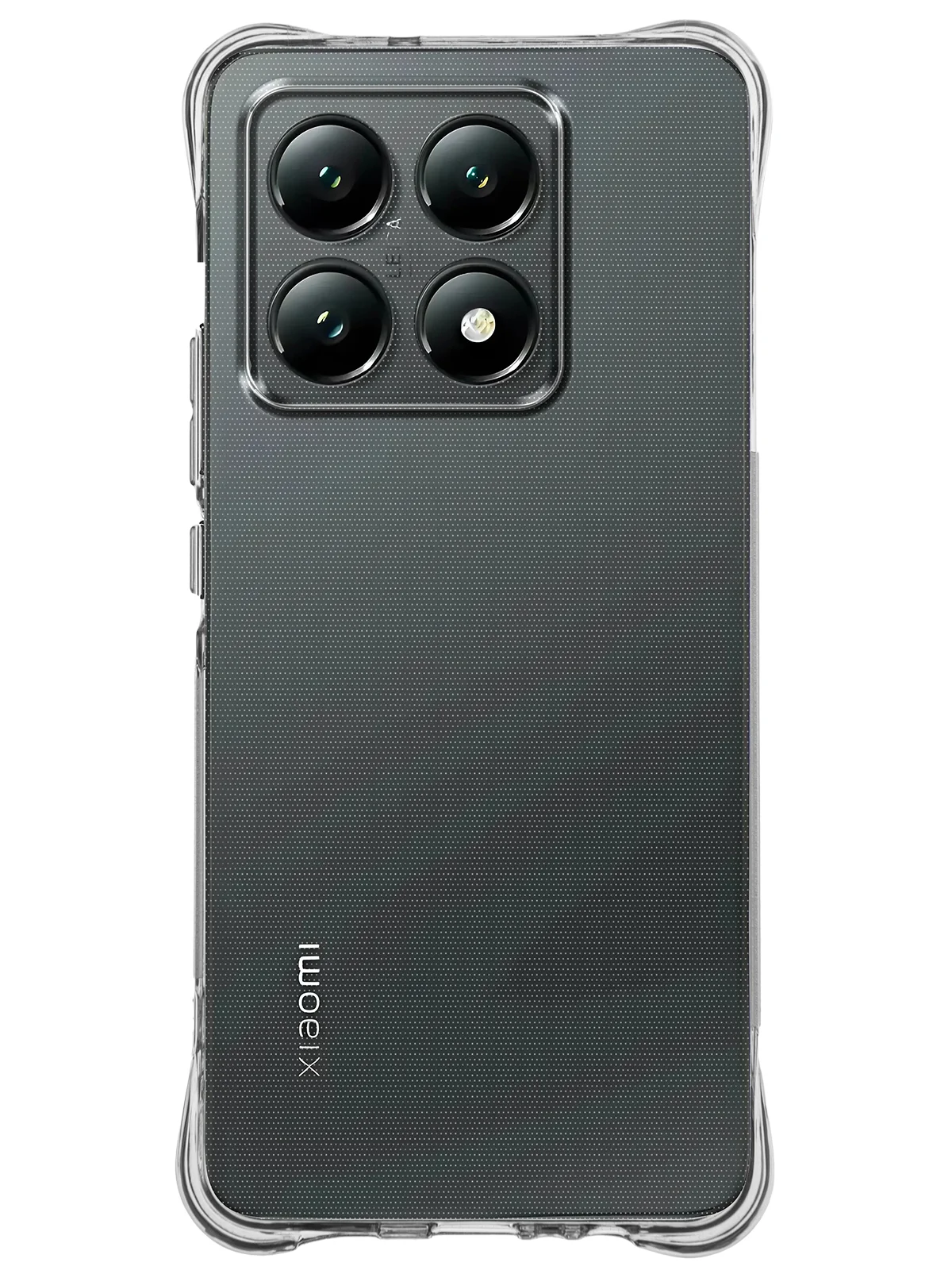 Прозрачный чехол для Xiaomi 14T противоударный силиконовый BROSCORP с усиленными углами, карманом/без