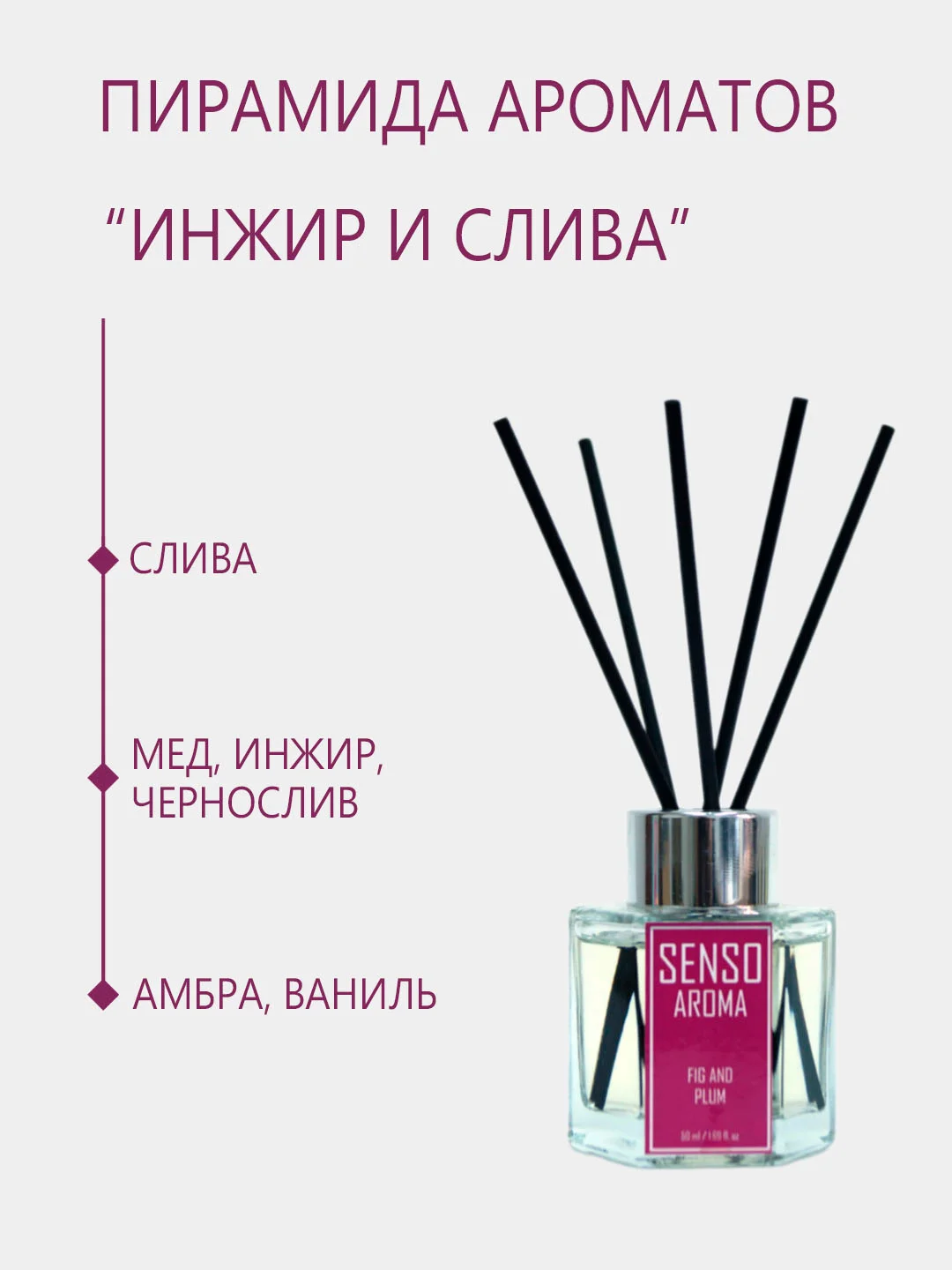 Фиолетовый ароматический диффузор для дома, с палочками, аромадиффузор, 50 мл