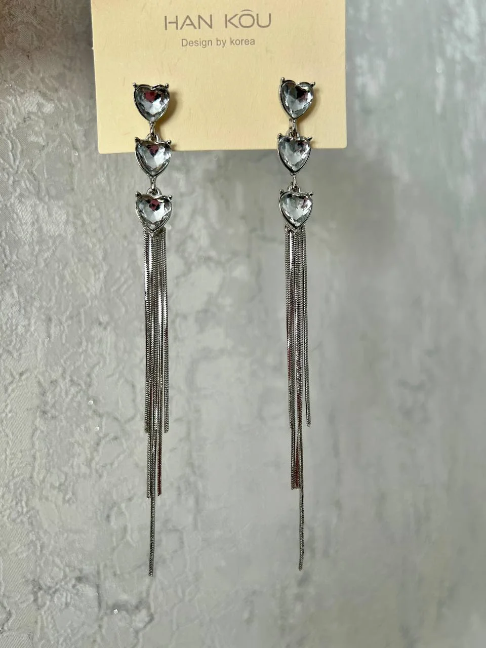 Серебряный серьги длинные вечерние женские