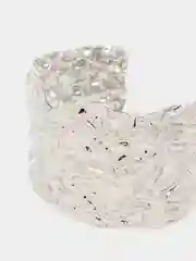 Серебряный женский широкий открытый браслет манжета