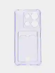 Чехол для Infinix Note 30i (Инфиникс Ноут 30 ай) с карманом для карт, прозрачный