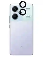 Черный стекло на камеру для Xiaomi Redmi Note 13 Pro Plus защитное BROSCORP, накладки с рамкой