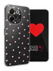 Розовый чехол на Tecno Spark 30 5G / Текно Спарк 30 5G прозрачный, с принтом, защита камеры