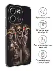 Оливковый чехол на Tecno Spark 30 5G / Текно Спарк 30 5G прозрачный, с принтом, защита камеры