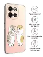 Бежевый меланж чехол на Tecno Spark 30 5G / Текно Спарк 30 5G прозрачный, с принтом, защита камеры