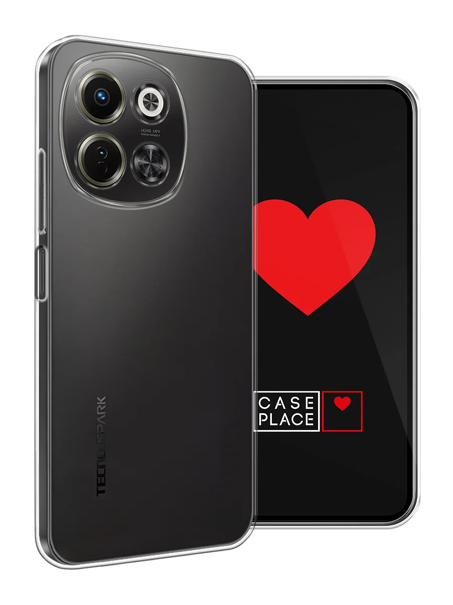 Прозрачный чехол на Tecno Spark 30 5G / Текно Спарк 30 5G прозрачный, с принтом, защита камеры