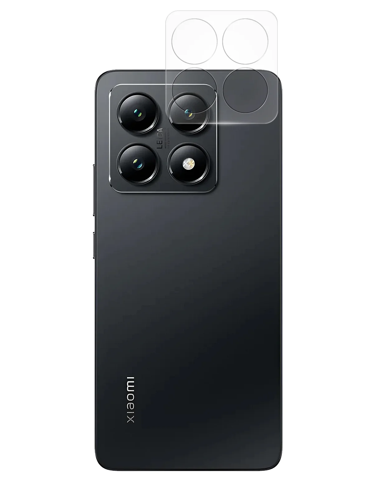 Прозрачный cтекло на камеру для Xiaomi 14T Pro защитное BROSCORP закаленное прозрачное, накладки