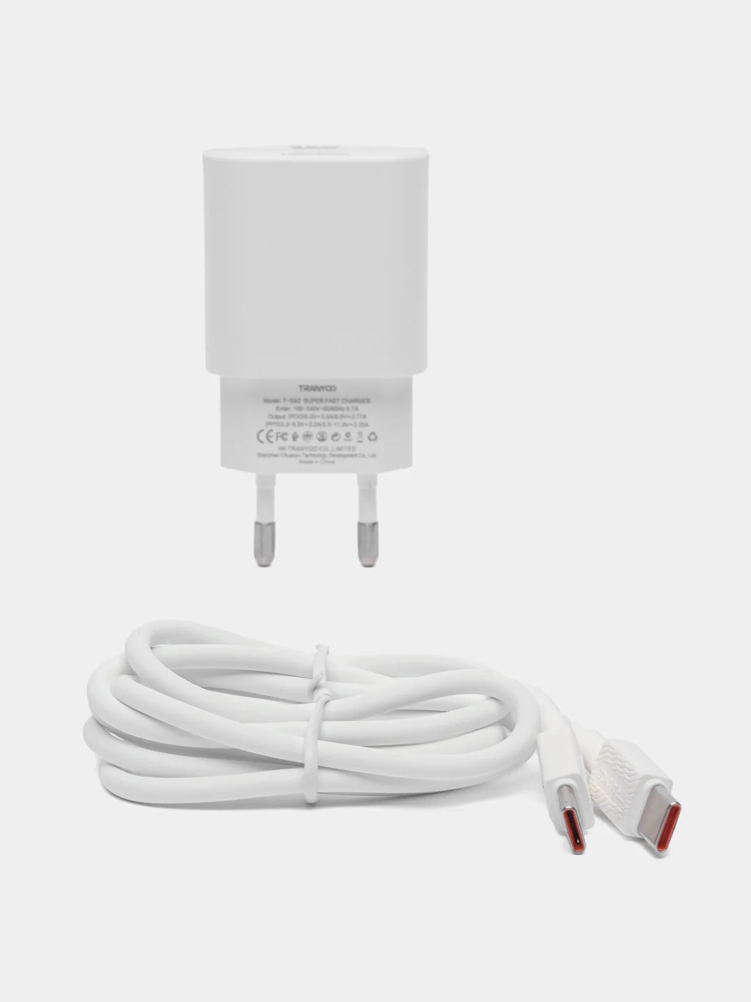 Бежевый блок питания с кабелем для Apple и Android, с быстрой зарядкой Fast Charge, QC 4.0, PD