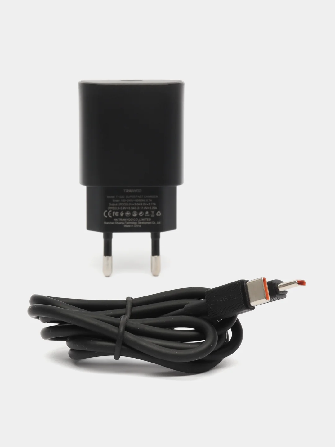 Хром блок питания с кабелем для Apple и Android, с быстрой зарядкой Fast Charge, QC 4.0, PD