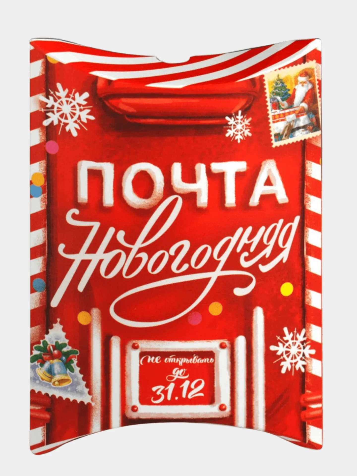 Алый коробка новогодняя складная, фигурная