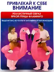 Надувной Карнавальный костюм верхом на фламинго