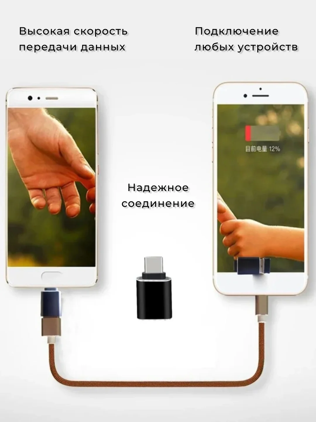 Адаптер переходник с USB 3.0 на Type C, OTG