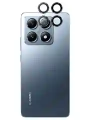 Угольный cтекло на камеру для Xiaomi 14T защитное BROSCORP закаленное прозрачное, накладки, рамка