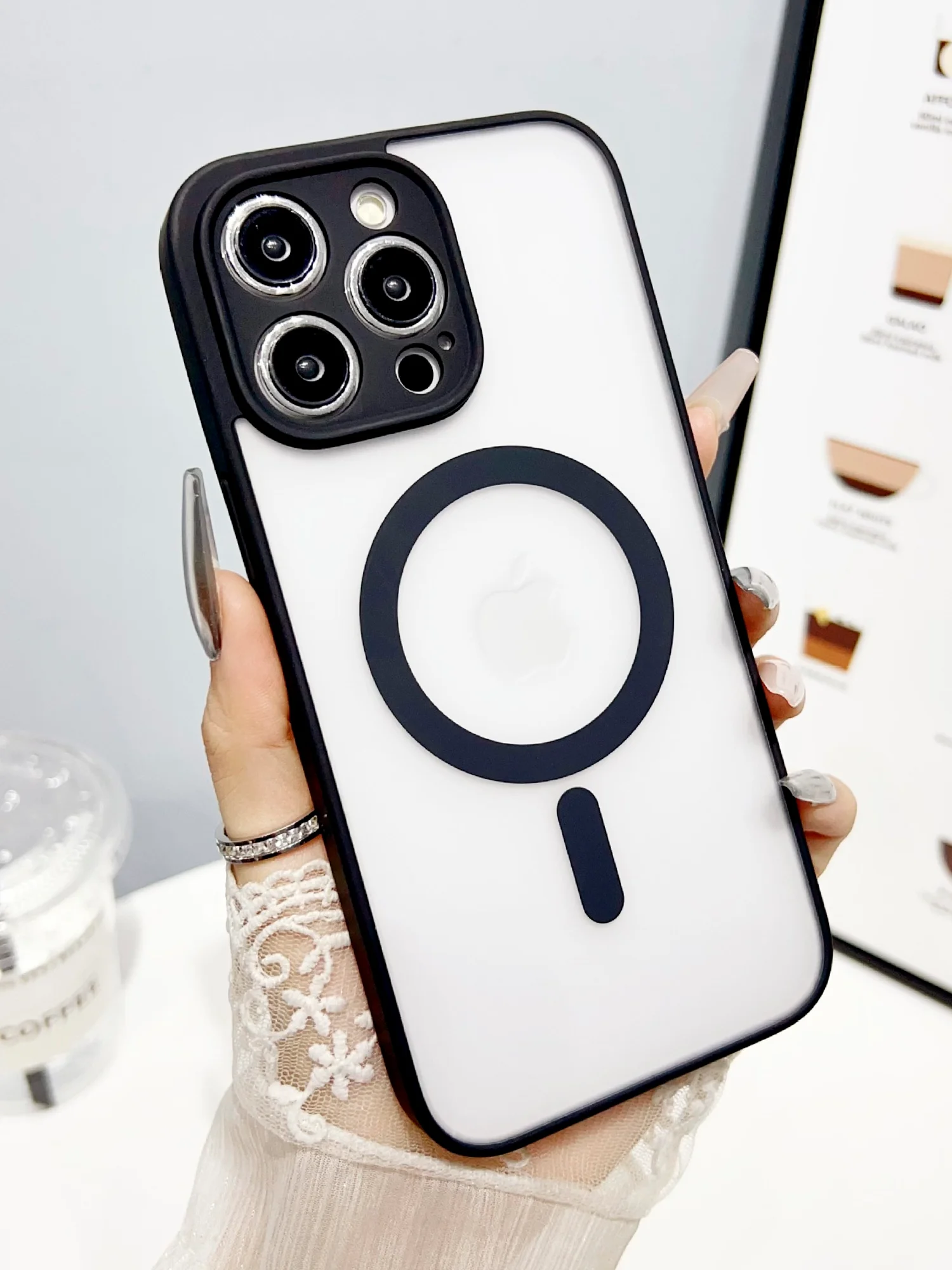 Черный чехол для iPhone 11, 12, 13, 14, 14 Pro, 14 Pro Max MagSafe, чехол на айфон магсейф