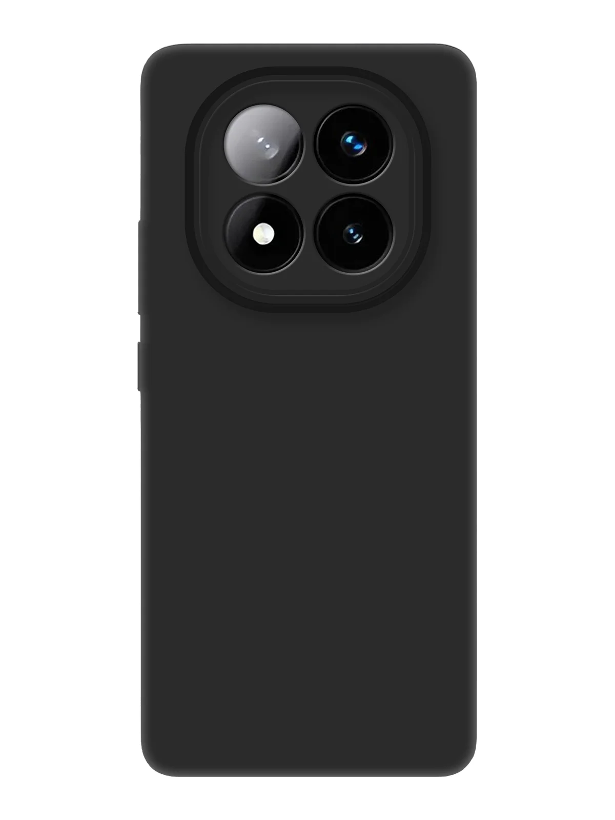 Черный чехол для Xiaomi Redmi Note 14 Pro Plus силиконовый BROSCORP матовый тонкий, защита камер