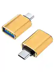 Золотой адаптер переходник с USB 3.0 на Type C, OTG