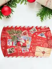 Багровый коробка новогодняя складная, фигурная