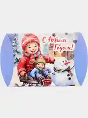 Синий коробка новогодняя складная, фигурная