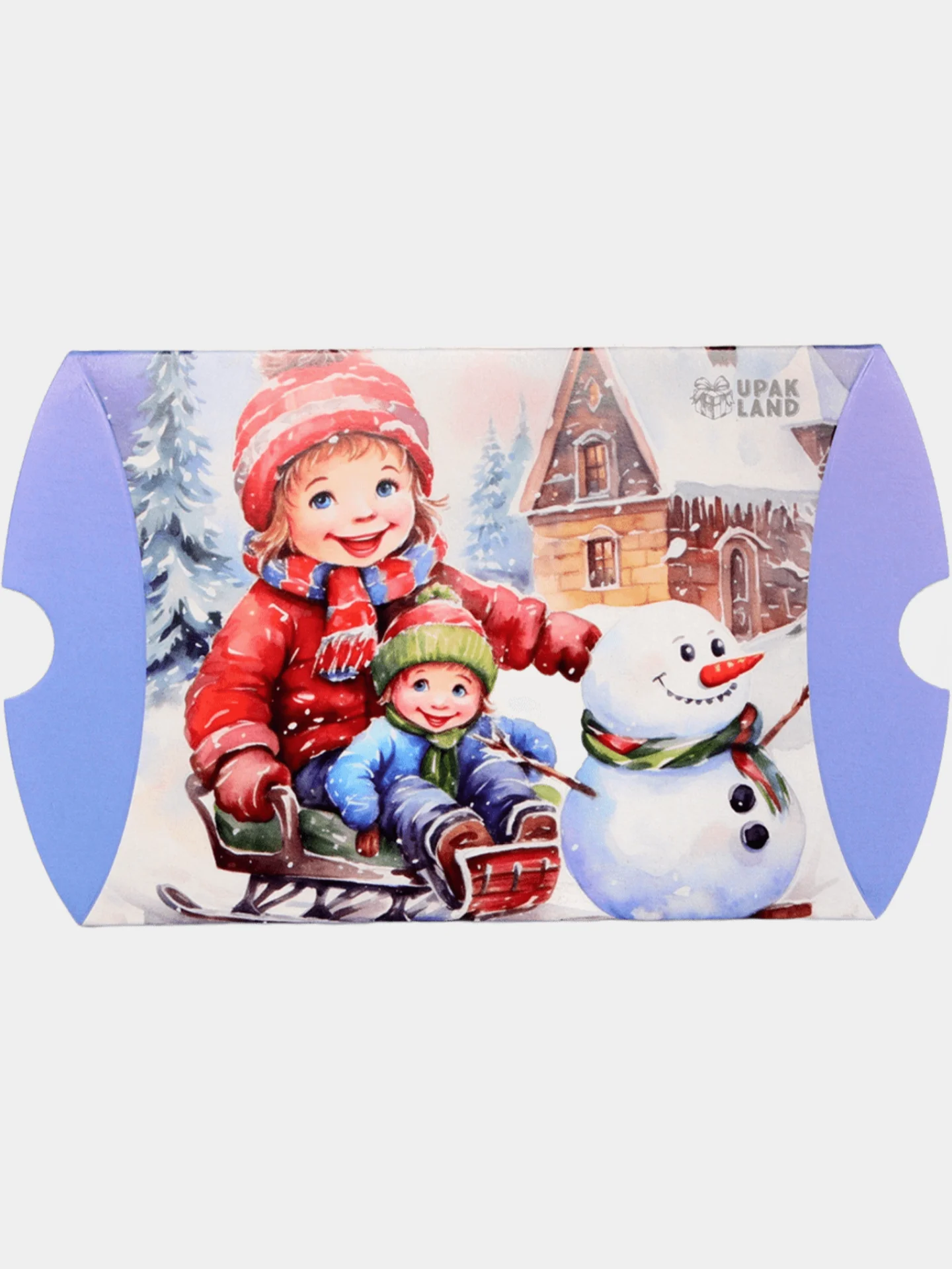 Синий коробка новогодняя складная, фигурная